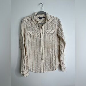 Ralph Lauren Sport  Y2K Western Cream Button Down Shirt